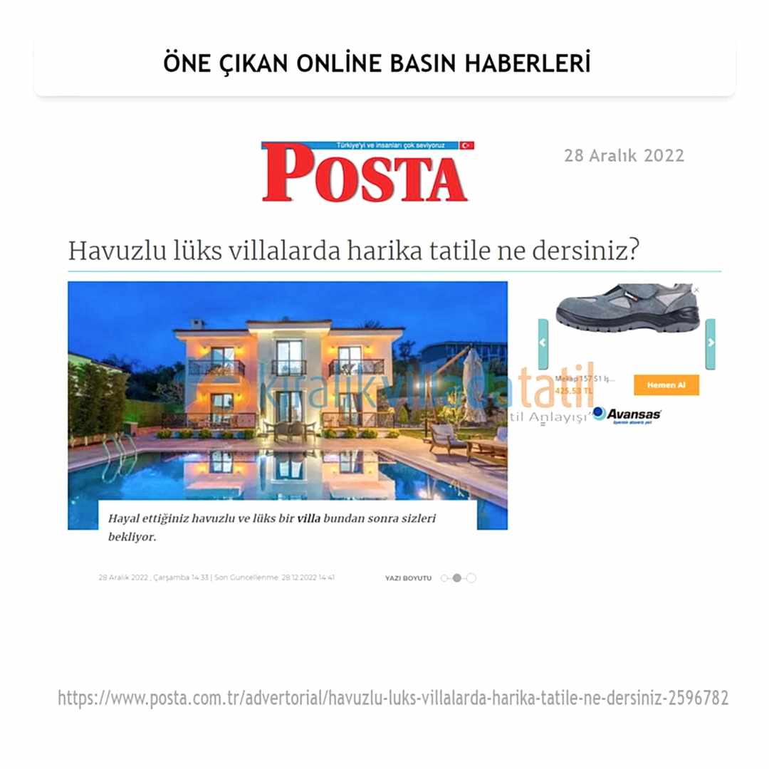 Havuzlu lüks villalarda harika tatile ne dersiniz?