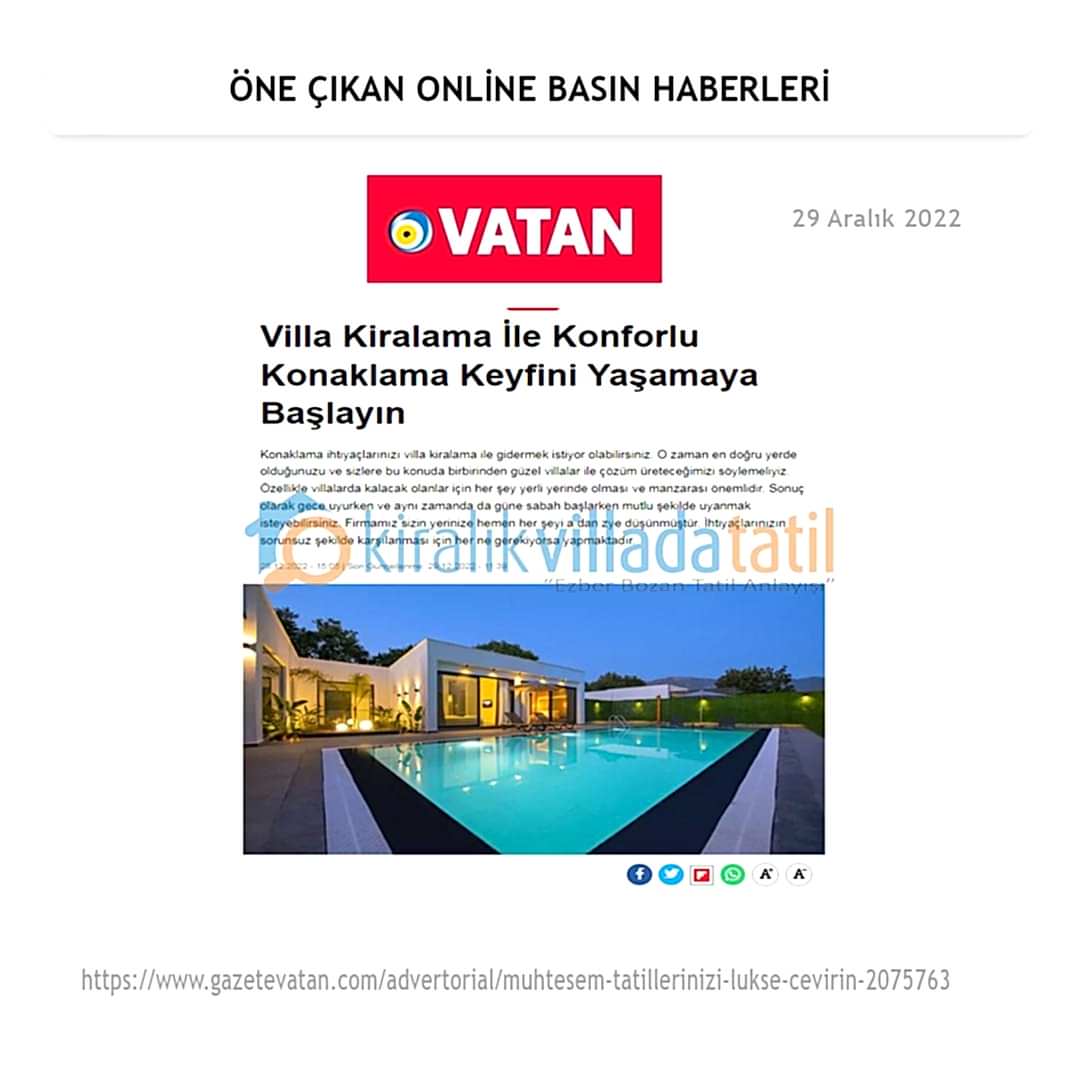 Villa Kiralama İle Konforlu Konaklama 